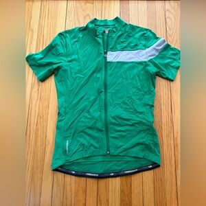 Icebreaker 100% merino wool Green Cycling Jersey with light grey accent, ML